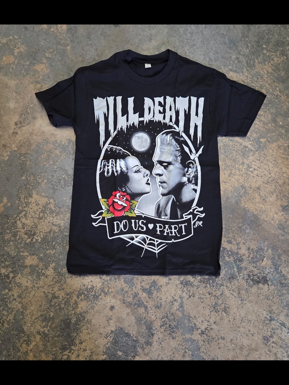Till Death Do Us Part Black Graphic T‑Shirt